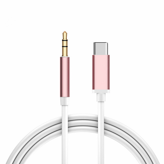 China 1M PVC Mobile USB Cables Aluminum Alloy Phone Aux Cable Type C Pink White for sale