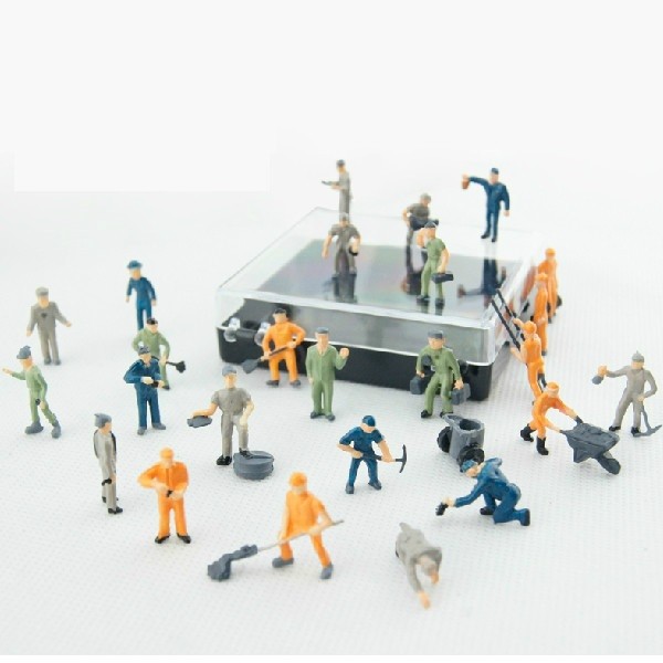 China 1:87 color railroad scale figures--model worker figure,1/87 figures,HO Scale miniature Figures on sale