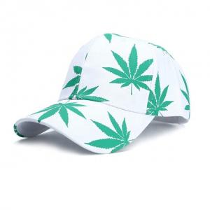 Cheap 2019 Green Leaf Mens Baseball Hats , Wild Sunshade Printing Casual Baseball Caps wholesale