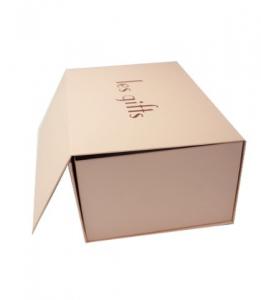 Cheap Foil Gold Apparel Gift Boxes / Wedding Ring Boxes With Black Velvet Foam wholesale