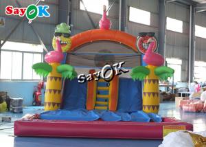 China Commercial Inflatable Slide Colorful PVC Tarpaulin Inflatable Bouncer Slide With Pool Set on sale