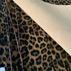 Cheap Bovine Leopard Print Leather Fabric 1mm-3mm Thickness  For Shoes Bags wholesale