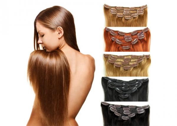Quality Full Ends Seamless Easy Clip In Human Hair Extensions For Black Women for sale