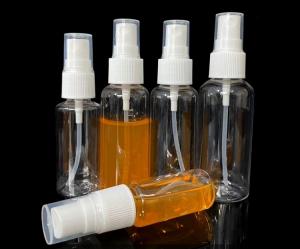 China Refilled empty white clear Cheap Empty transparent 1 oz 50ml 100ml 120ml cosmetic PET plastic mist spray bottles on sale