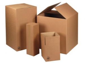 Cheap LOGO custom stamping printed plastic handles corrugated packaging box 5kg wholesale