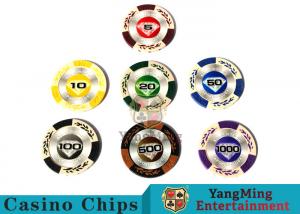 Cheap 14 Gram Matte Sticker Custom Clay Poker Chips With 25pcs In A Shrink Roll wholesale