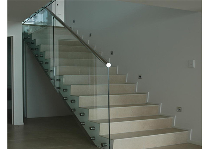 Cheap Floor Mounted Stainless Steel Glass Balustrade , Standoff Building Deck Railing wholesale