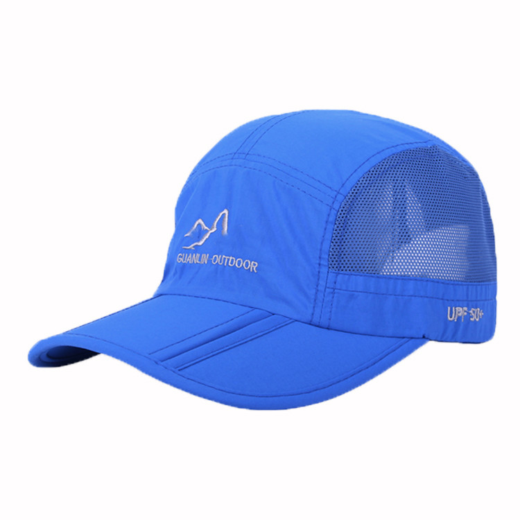 Cheap Custom Foldable 5 Panel Camper Hat Stylish Curved Brim Cap 100% Polyester wholesale