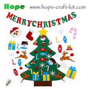 Cheap Merry Christmas Tree Decoration Hanging Pendants Felt Craft DIY Material for Kid  Ornament Creative Craft Kits OEM ODM wholesale