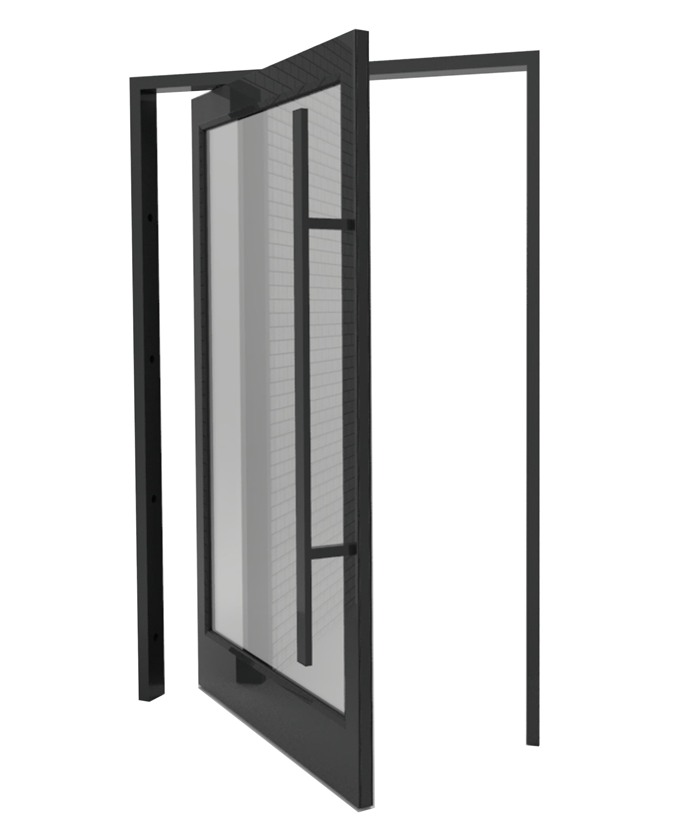 Cheap Black Anodized Frame Aluminum Pivot Door Horizontal Middle Turning wholesale
