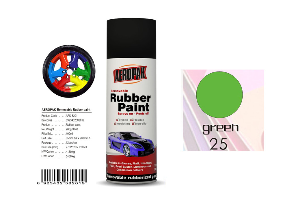 Cheap Abrasion Resistance Removable Rubber Spray Paint  Head Light Green Color For Car Coating wholesale