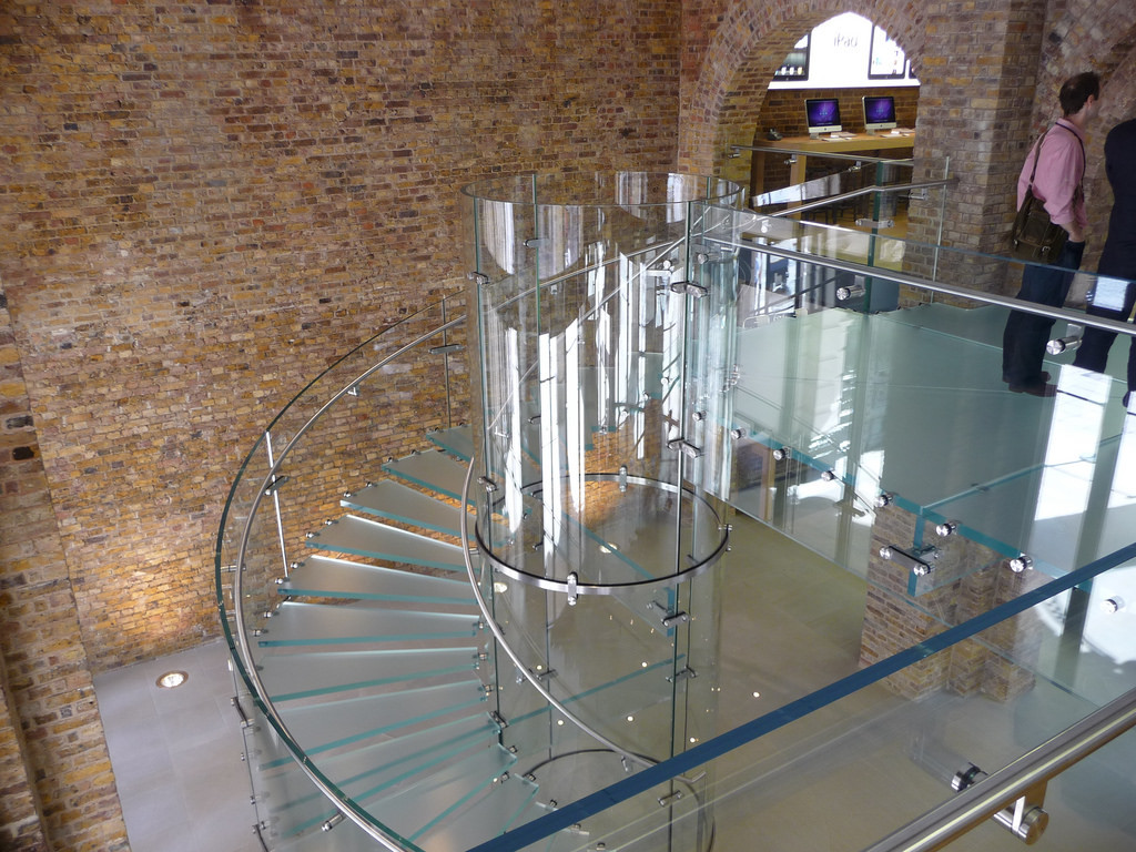 Cheap Laminated Tread Glass Building Curved Stairs Steel Wood For Shopping Mall wholesale