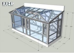 Cheap All Season Glass Enclosed Sunroom With Silicone Sealant Sealing Customized Color wholesale