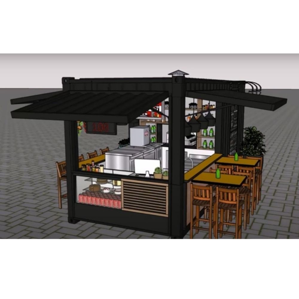 Cheap 20ft 40ft Design Tiny Fast Food Store Prefab Shipping Container Coffee Shop Cafe Bar wholesale