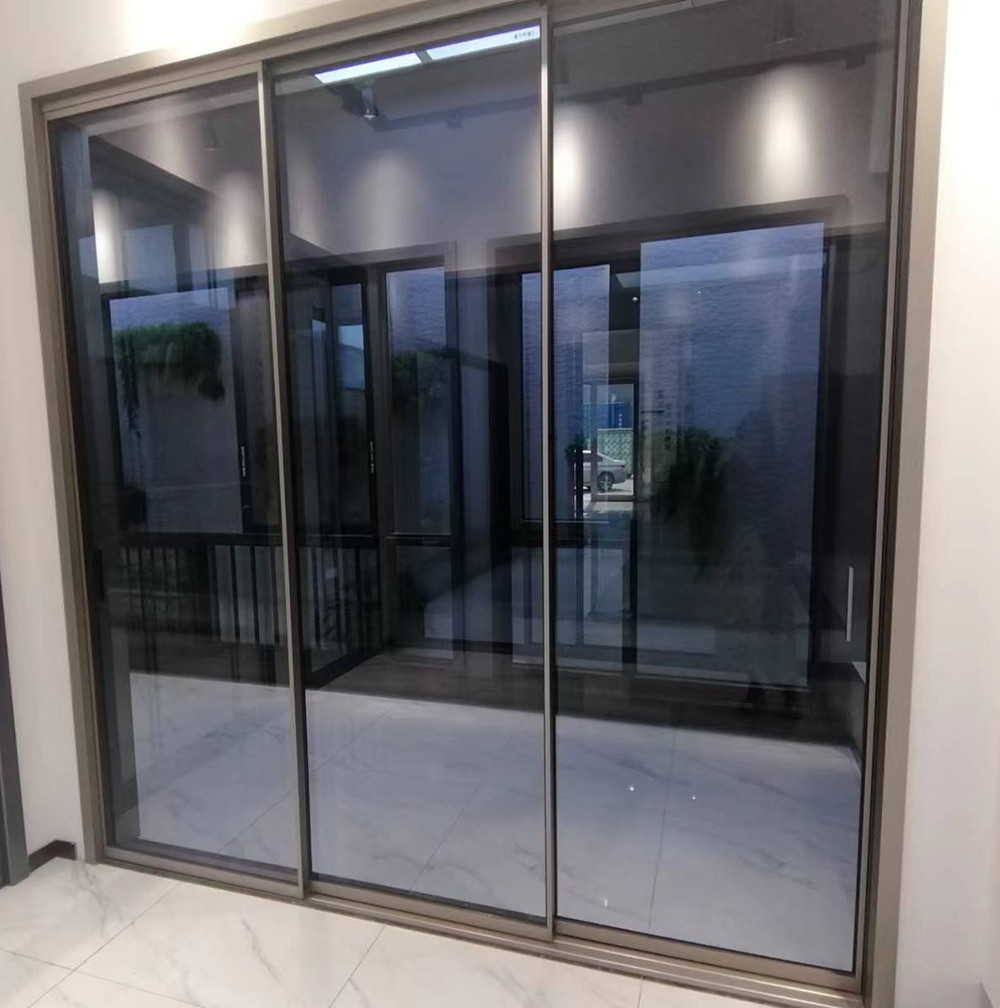 Cheap Narrow Frame Slim Aluminum Slide Door Heat Resistant Exterior Sliding Door wholesale