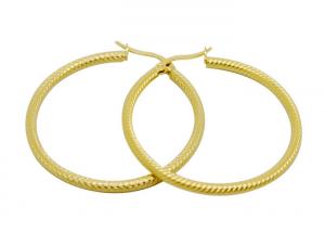 Cheap 50mm Big Circle Male Hoop Earrings , Stainless Steel Gold Earrings wholesale