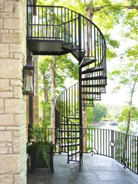 Quality outdoor garden balcony american style modern design metal cast iron spiral stairs staircase for sale