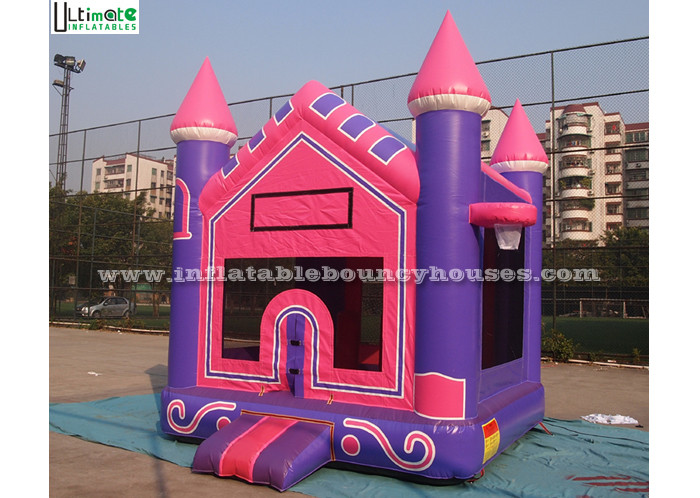 Cheap High Tear Strength Pink 3 In 1 Inflatable Jump House for School Lobbies wholesale