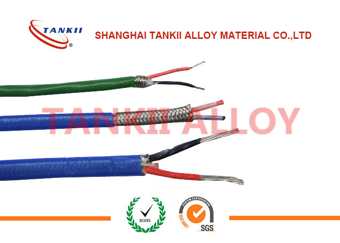 PTFE insulated blue / red thermocouple cable  type JX KX EX with superfine bare wire conductor for sale