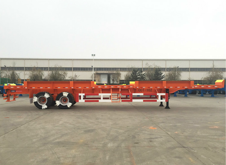 Cheap CIMC Truck Dual Axle Flatbed Trailer ABS System Axle For Port Yard wholesale