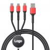 Fast Chargre OD 3mm Fabric Braided USB Cable 3 In 1 Promotional Gifts for sale