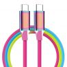 1m 3m USB C To USB C Cables Dense Braided Sync Rainbow Charging for sale