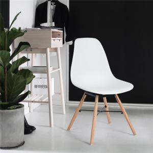 Cheap Eames Style PP plastic dining chairs modern comfortable restaurant office chairs living room chairs dining wood legs wholesale