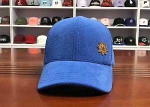 Cheap Hot sale Customize velvet 6panel  blue rubber patch baseball caps hats wholesale