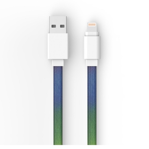 Flat Braided 5V2.4A USB2.0 1M MFI Lightning Charging Cable for sale