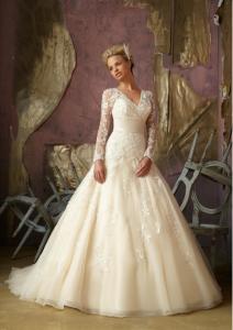 China 2014 Lace Long Sleeve Wedding Dress (OGT14007W) on sale