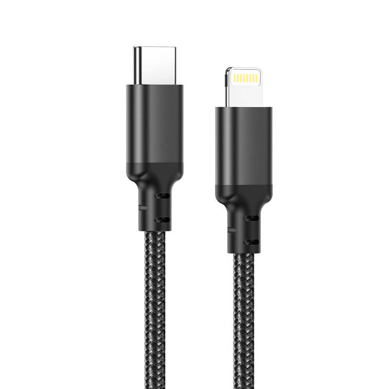 China 18W 20W Type C To Lightning Cable Nylon Braided Mobile Data Cable for sale