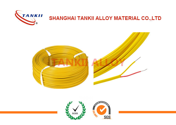 China Solid  Extension Or Compensating Thermocouple wire  KX With fiberglass insulation in Red And Yellow Color for sale