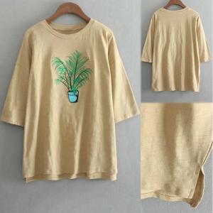 China China Manufacturer Women Embroidered Crew Neck T Shirt For Girl on sale