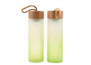 China Portable Unbreakable Glass Water Bottle Borosilicate Glass Water Bottle With Bamboo Lid on sale
