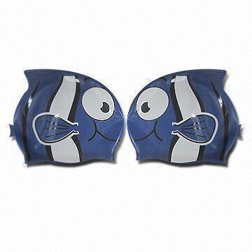 Cheap Kid's Swimming Cap, Made of 100% Silicone Material, Comes in Blue wholesale
