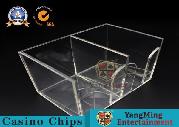 Quality Two Sides Box Casino Clear Acrylic Playing Card Poker Discard Holder For Gambing Games for sale