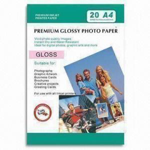 China 190gsm Gloss Photo Paper with Instant dry and Water-resistance, Suitable for Inkjet Printer on sale
