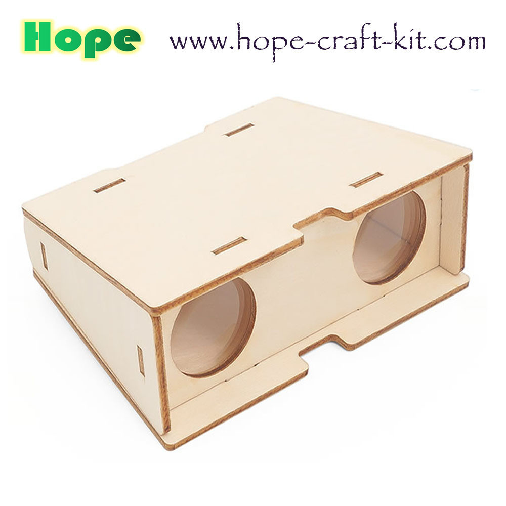 Cheap Kids Scientific DIY BInoculars Toys Natural Wooden Color Telescopes Easy Assembly for STEM Optical Education OEM ODM wholesale
