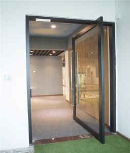 Cheap Aluminium Main Pivot Entrance Entry Front Door Low E Glass Acrylic Strips Doors wholesale