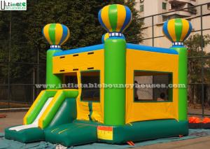 Cheap Yellow Green Balloon Kids Inflatable Bouncy Castles With Slide For Birthday Party wholesale