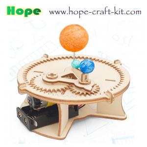 Cheap Science Earth Moon and Sun Solar Moving Orbit Experiment Wooden Color Model Toys Kids DIY Toys STEM astronomy Education wholesale