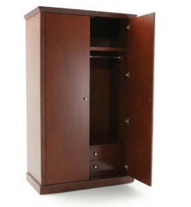 China Free Standing 2 Door Wooden Wardrobe , Solid Wood Wardrobes For Modern Hotel on sale