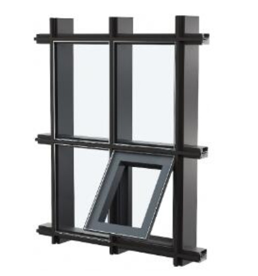 Cheap Double Tempered Aluminium Glass Curtain Wall Anodizing Black Frame wholesale