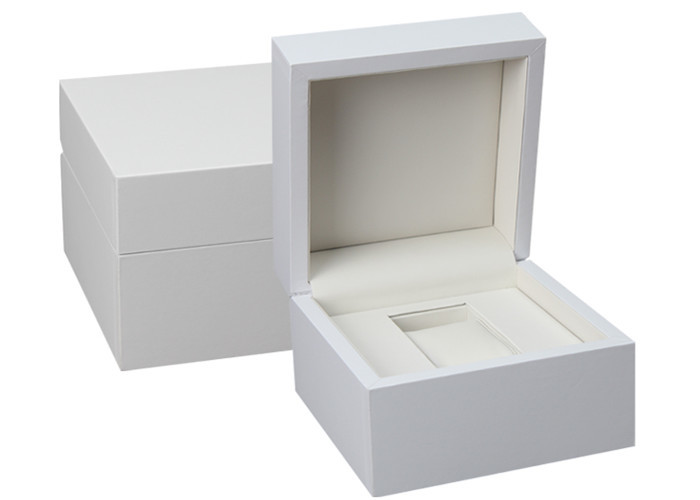 Cheap Custom White Wooden Watch Box PU Inside Material For Twist Watch Storage wholesale