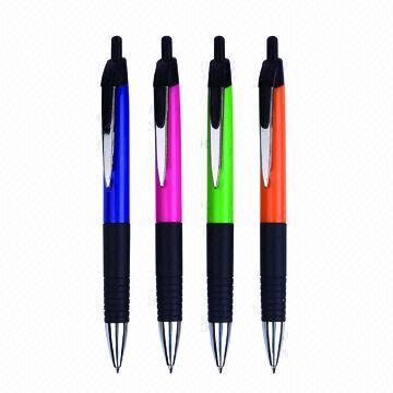 Cheap Plastic Click-action Ballpoint Pens, Measures 14.5cm wholesale