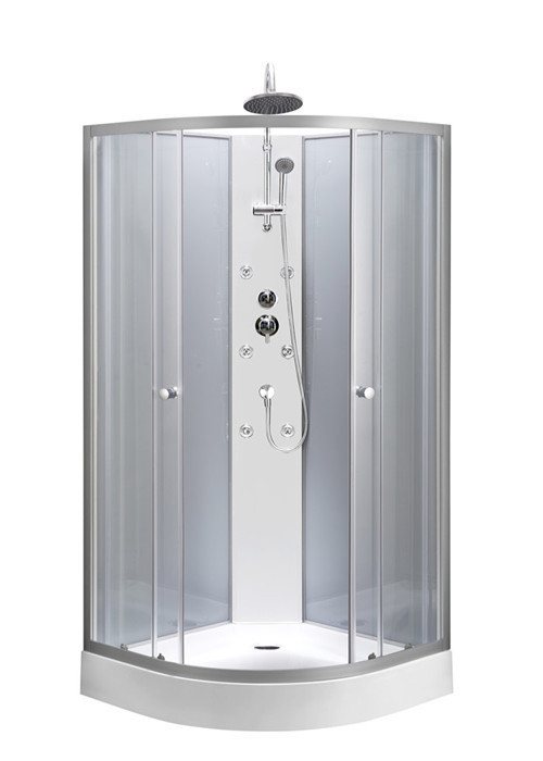 Cheap Circle Quadrant Shower Cabin with white acrylic tray 850*850*2250cm wholesale