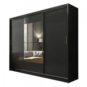 China 15mm MDF Large Modern Bedroom Wooden Cupboard 3 Door Sliding Wardrobe With Mirror on sale