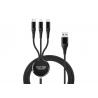 Nylon Braided USB 115cm 3 In 1 Fast Charging Cable OEM Black Color for sale