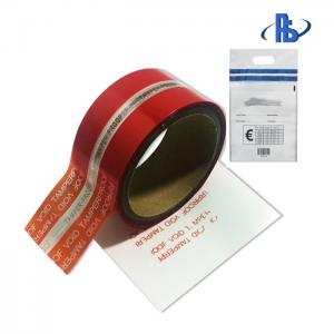 Cheap Single Sided Adhesive Security Seal Tape , Red Tamper Evident Tape wholesale