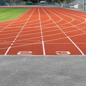 Cheap Stadium Synthetic Athletic Flooring Rubber Running Track 20M Length wholesale